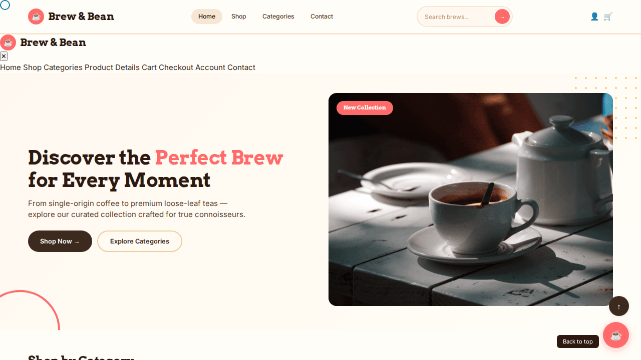 Coffee & Tea E-commerce