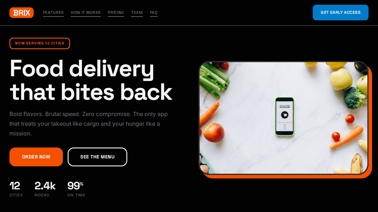 Food Delivery App Landing Page