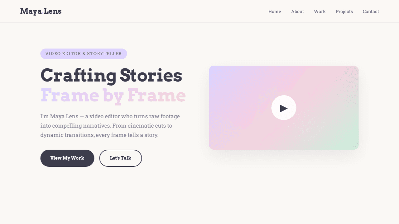 Video Editor Portfolio